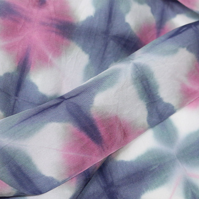 Silk Shawl with Board-Squeezed Shibori