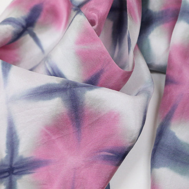 Silk Shawl with Board-Squeezed Shibori