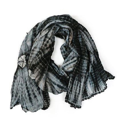 Black Cotton Shibori Shawl