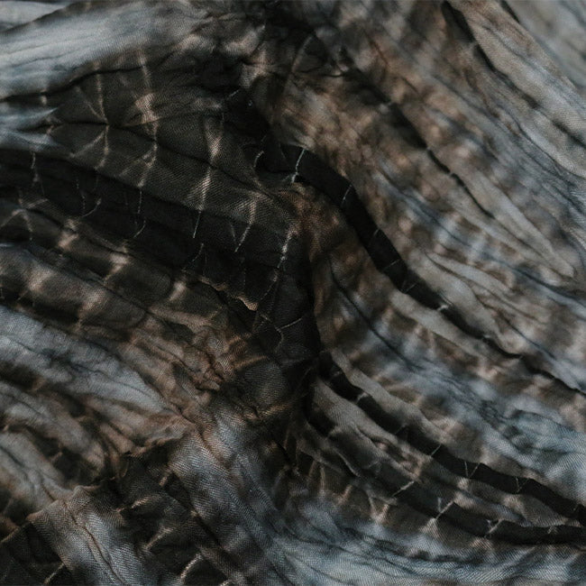 Black Cotton Shibori Shawl