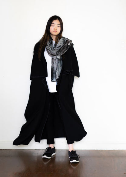 Black Cotton Shibori Shawl