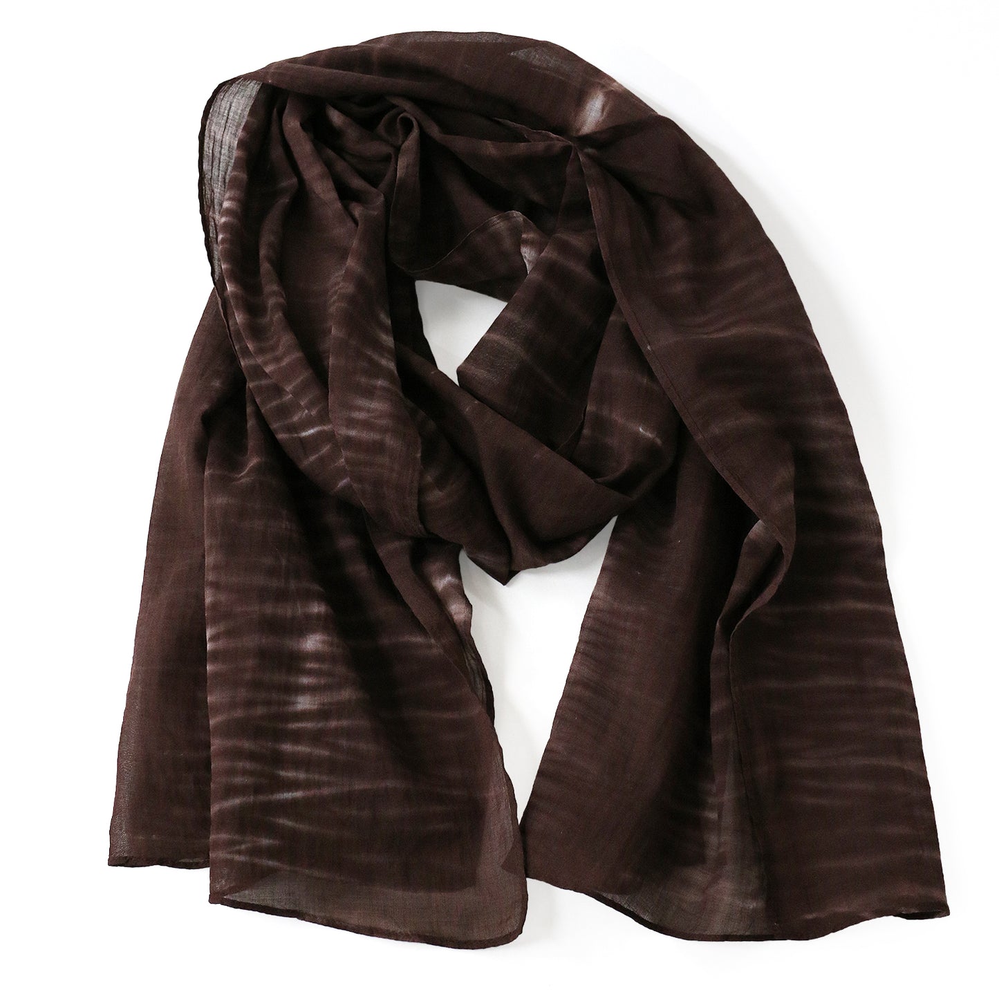 Shibori Cotton shawl Unisex-Shibori Brown