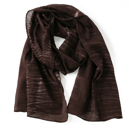Shibori Cotton shawl Unisex-Shibori Brown