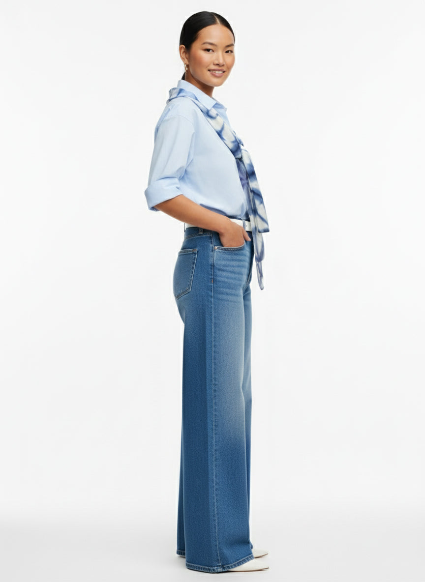 Shibori Silk shawl Unisex-Itajime Asanoha Blue