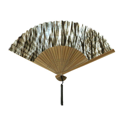 Folding Fan with Board-Pressed Shibori Dyeing