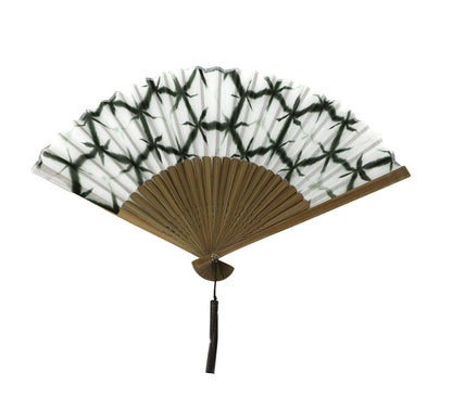 Folding Fan with Board-Pressed Shibori Dyeing