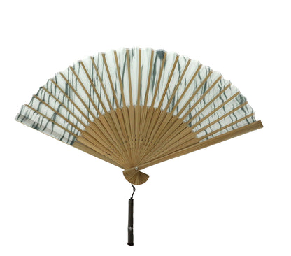 Folding Fan with Board-Pressed Shibori Dyeing